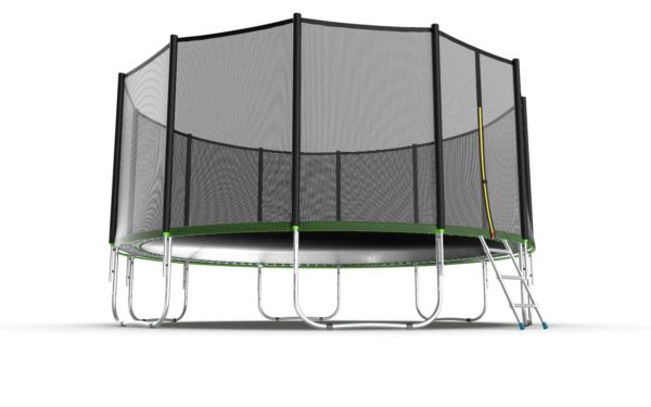 EVO JUMP External 16ft (Green) Батут с внешней сеткой и лестницей, диаметр 16ft (зеленый)